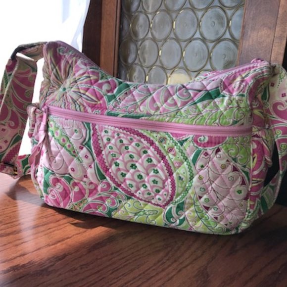 Pinwheel Pink Large Maggie Shoulder bag *RETIRED* perfect for electronic tablet - Picture 3 of 8
